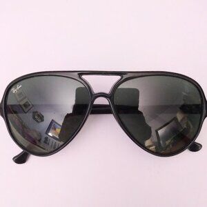 Ray-Ban Women's Aviator Eyeglass FRAMES ONLY Black Plastic Made in France